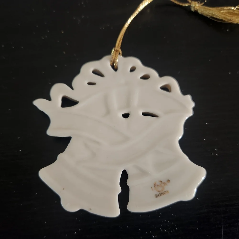 Lenox First Christmas Together Glossy Porcelain Hanging Ornament 2002